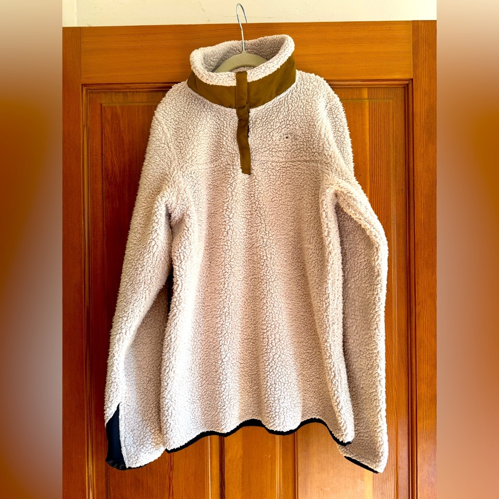 Women’s Fleece Pullover, 686 Brand, Quarter-snap, Beige, Size XS